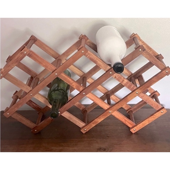 Other - 🍷Wine Rack Foldable Accordion Style Wooden Vintage Bottle Holder for 10🍷